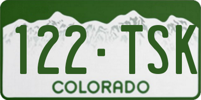CO license plate 122TSK