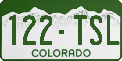 CO license plate 122TSL