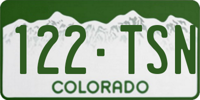 CO license plate 122TSN