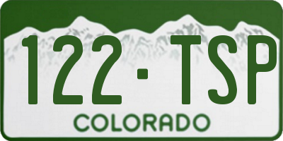CO license plate 122TSP