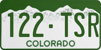 CO license plate 122TSR