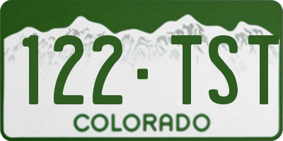CO license plate 122TST