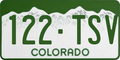 CO license plate 122TSV