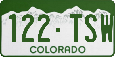 CO license plate 122TSW