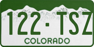 CO license plate 122TSZ