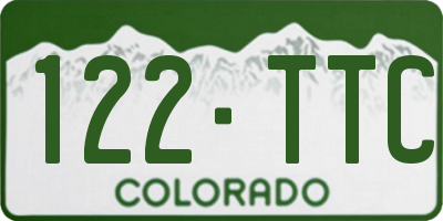 CO license plate 122TTC