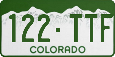 CO license plate 122TTF