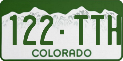 CO license plate 122TTH