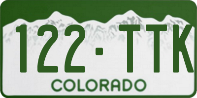 CO license plate 122TTK