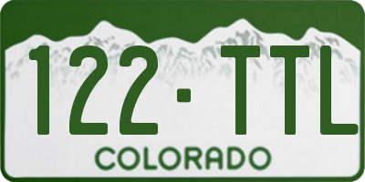 CO license plate 122TTL