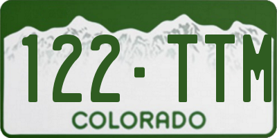 CO license plate 122TTM