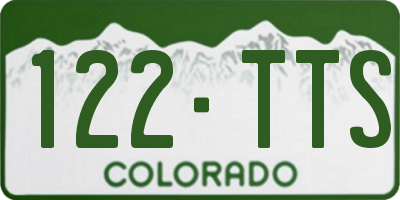 CO license plate 122TTS