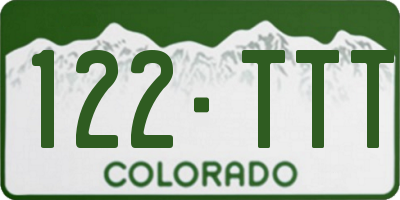 CO license plate 122TTT