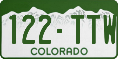 CO license plate 122TTW