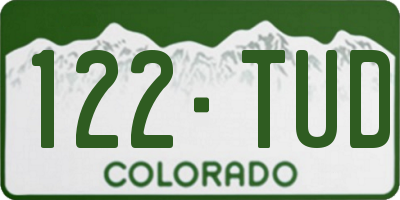 CO license plate 122TUD