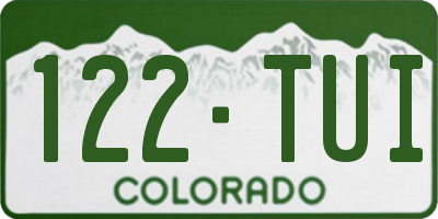 CO license plate 122TUI