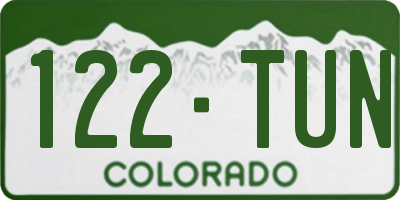 CO license plate 122TUN