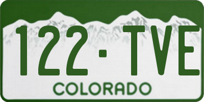 CO license plate 122TVE