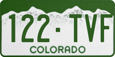 CO license plate 122TVF
