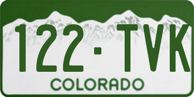 CO license plate 122TVK