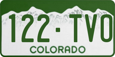 CO license plate 122TVO