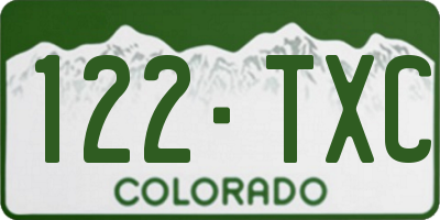 CO license plate 122TXC