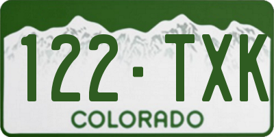 CO license plate 122TXK