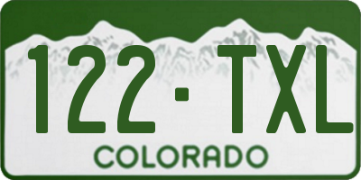CO license plate 122TXL