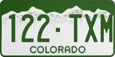 CO license plate 122TXM