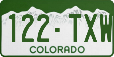 CO license plate 122TXW