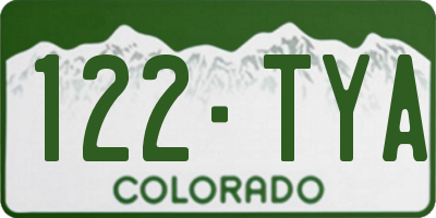 CO license plate 122TYA