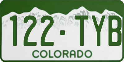 CO license plate 122TYB