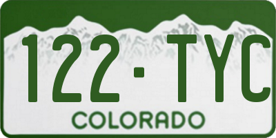 CO license plate 122TYC