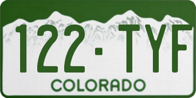 CO license plate 122TYF