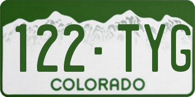 CO license plate 122TYG