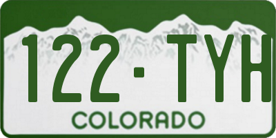 CO license plate 122TYH