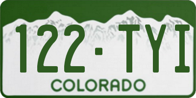 CO license plate 122TYI