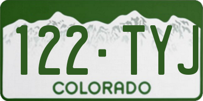 CO license plate 122TYJ