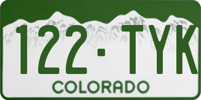CO license plate 122TYK