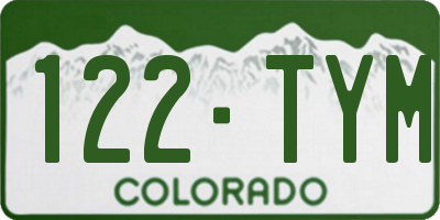 CO license plate 122TYM
