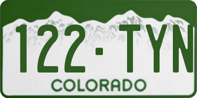 CO license plate 122TYN