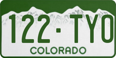 CO license plate 122TYO
