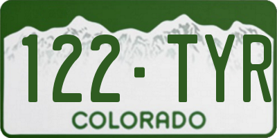 CO license plate 122TYR