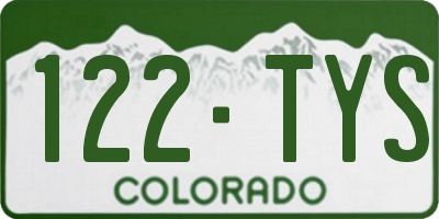 CO license plate 122TYS