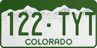 CO license plate 122TYT