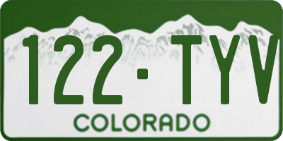 CO license plate 122TYV