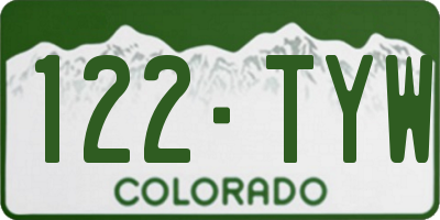 CO license plate 122TYW