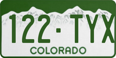 CO license plate 122TYX