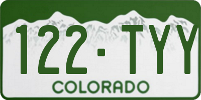 CO license plate 122TYY