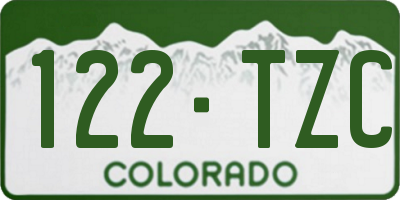 CO license plate 122TZC